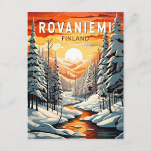 Rovaniemi Finnland Reise Kunst Vintage Postkarte