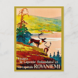 Rovaniemi, Finnland, Rentiere an der Küste Postkarte