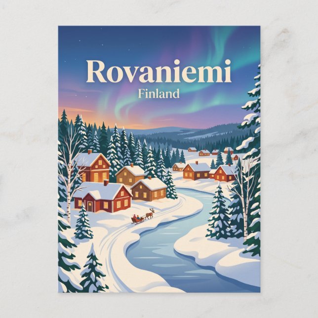 Rovaniemi, Finnland, Winter Postkarte (Vorderseite)