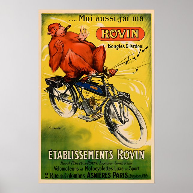 Rovin - Vintage Motorradposter Drucke (Vorne)