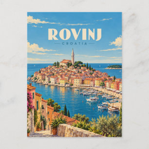 Rovinj Kroatien Vintage Reise Kunst Postkarte