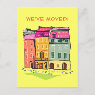 Row House Wir haben Änderung der Adresse neue Zuha Ankündigungspostkarte