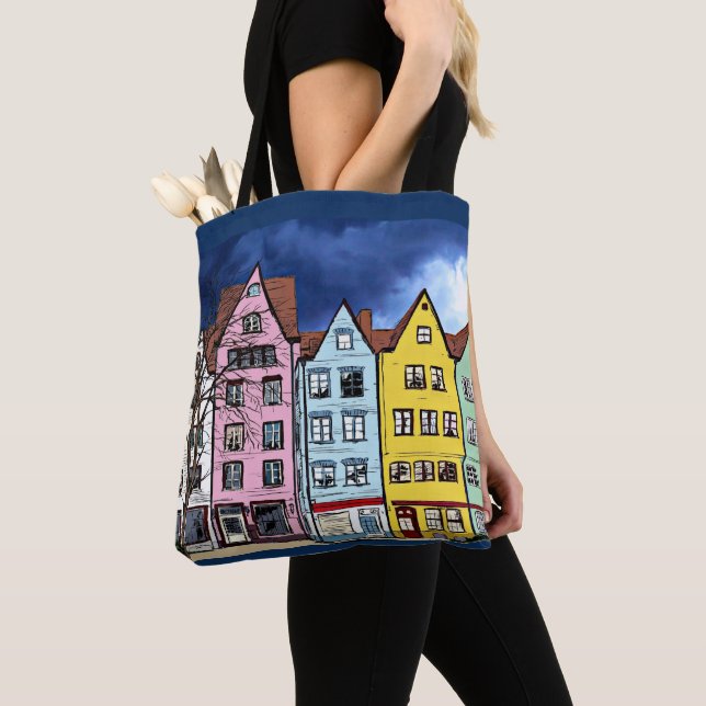 ROW HOUSES ART ALL OVER DRUCKER SHOULDER TASCHE (Von Nahem)