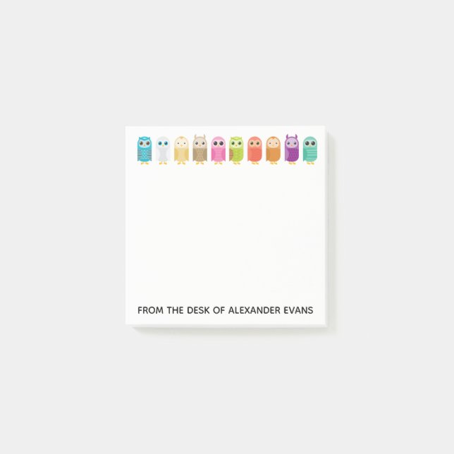 Row of Owls Post-it Klebezettel (Vorderseite)
