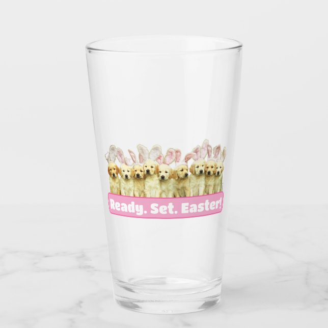 Row of Puppy Bunnies Glas (Vorderseite)