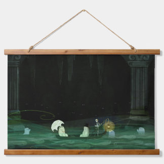 Row, Row ,Row Your Boat Wandteppich Mit Holzrahmen