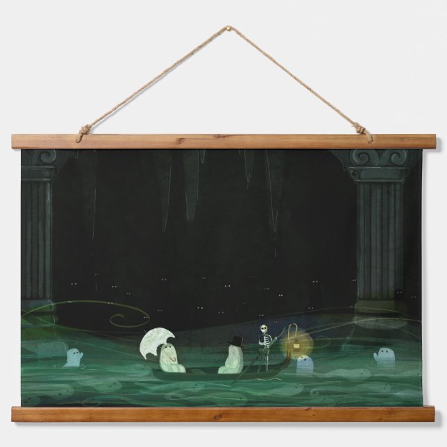 Row, Row ,Row Your Boat Wandteppich Mit Holzrahmen (Vorne)