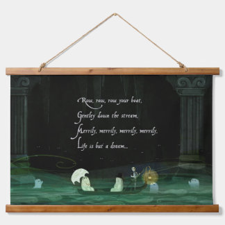 Row, Row ,Row Your Boat Wandteppich Mit Holzrahmen