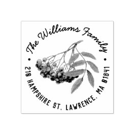 Rowan Berry Branch Rücksendeadresse Briefmarke Gummistempel