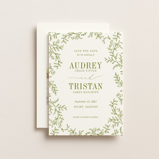 ROWAN Botanical Wedding Photo Save The Date (Von Creator hochgeladen)