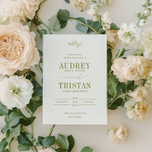 ROWAN Botanische Minimalistische Hochzeit Einladung