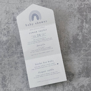 ROWAN Boy Boho Rainbow Diaper Raffle Baby Dusche All In One Einladung