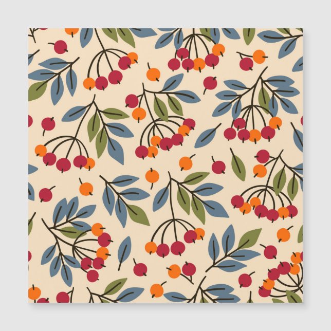 Rowan Branches: Textile Vintag Charm Magnetkarte (Vorderseite)