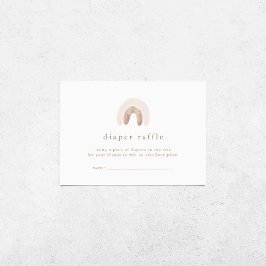 ROWAN Girl Boho Rainbow Baby Shower Diaper Raffle Begleitkarte