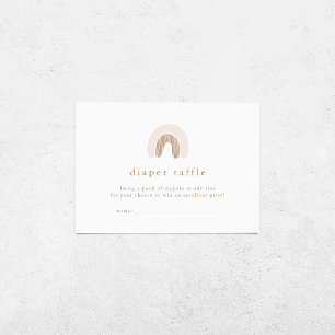 ROWAN Girl Boho Rainbow Baby Shower Diaper Raffle Begleitkarte