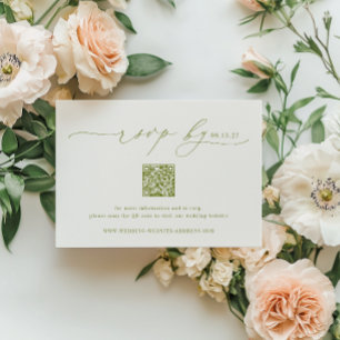 ROWAN Minimalist Hochzeits-QR-Code RSVP Karte