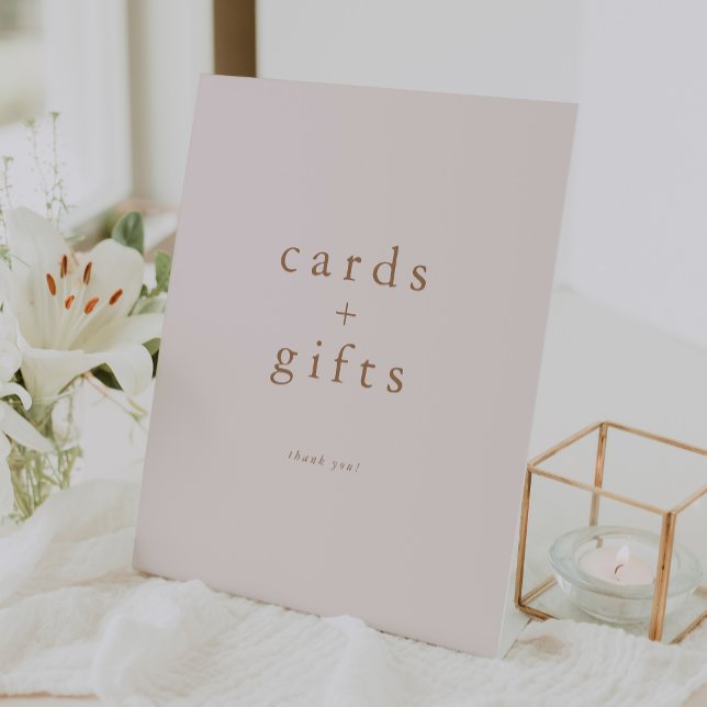 ROWAN Pink und Gold Einzigartige einfache Karten u Sockelschild (ROWAN Pink and Gold Unique Simple Cards and Gifts Pedestal Sign)