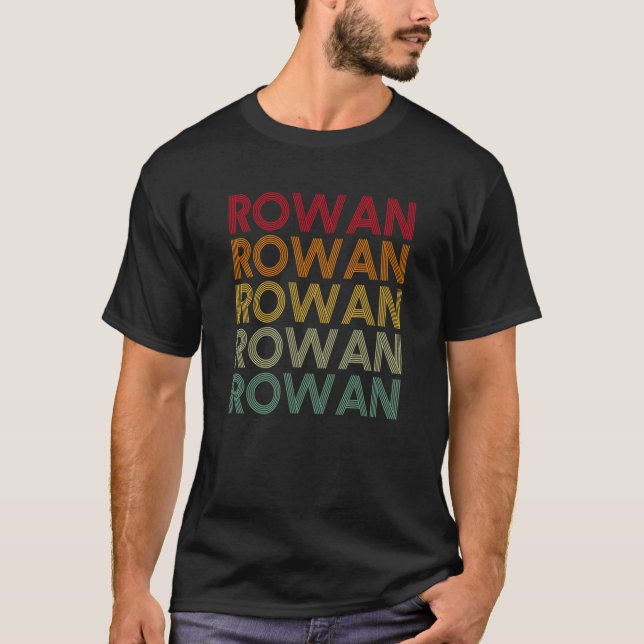 Rowan Retro Name Spaß Nickname T-Shirt (Vorderseite)