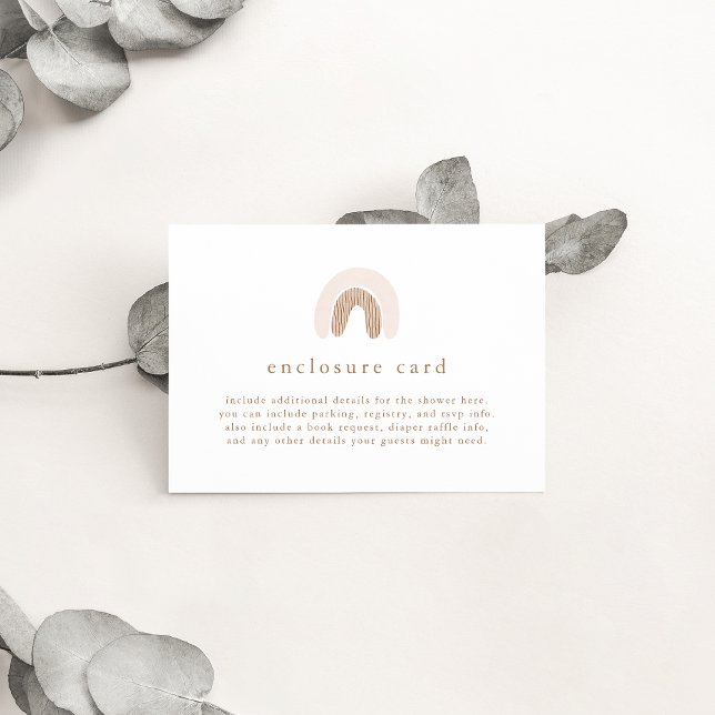 ROWAN Spring Girl Pink Boho Rainbow Baby Dusche Begleitkarte (ROWAN Spring Girl Pink Boho Rainbow Baby Shower Enclosure Card)