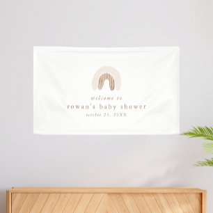 ROWAN Summer Girl Pink Boho Rainbow Baby Dusche Banner