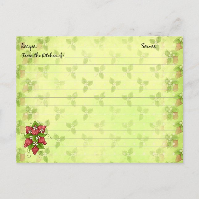 Rowberry Recipe Cards Postkarte (Vorderseite)