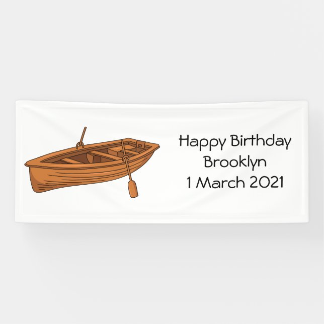 Rowboat-Cartoon-Abbildung Banner (Horizontal)