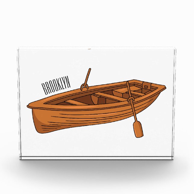Rowboat-Cartoon-Abbildung Fotoblock (Vorderseite)