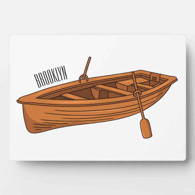 Rowboat-Cartoon-Abbildung Fotoplatte (Vorderseite)
