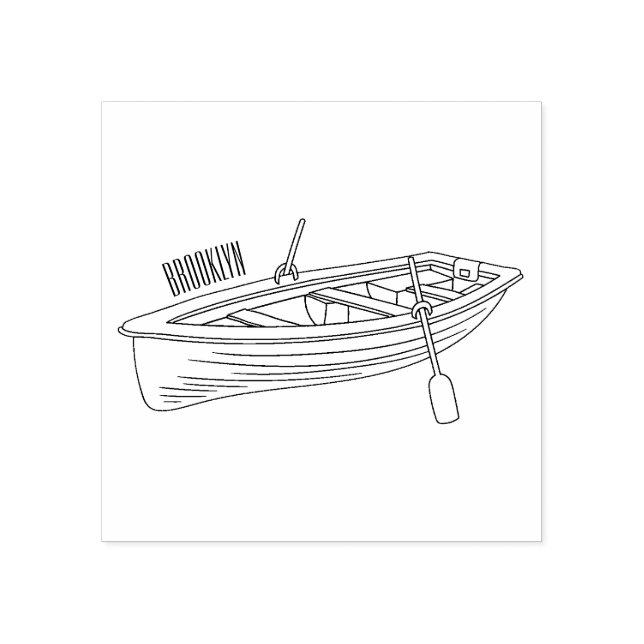 Rowboat-Cartoon-Abbildung Gummistempel (Prägung)
