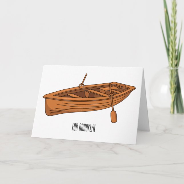 Rowboat-Cartoon-Abbildung Karte (Vorderseite)