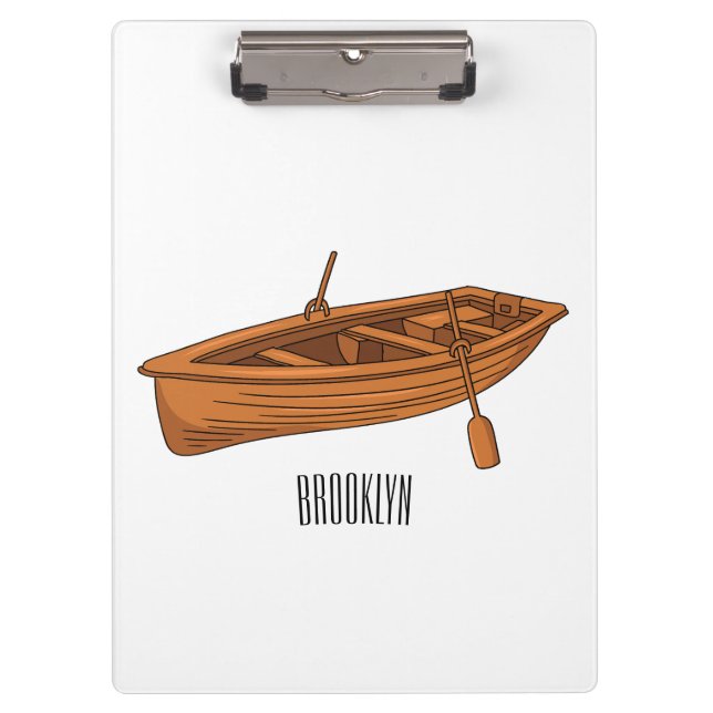 Rowboat-Cartoon-Abbildung Klemmbrett (Vorderseite)