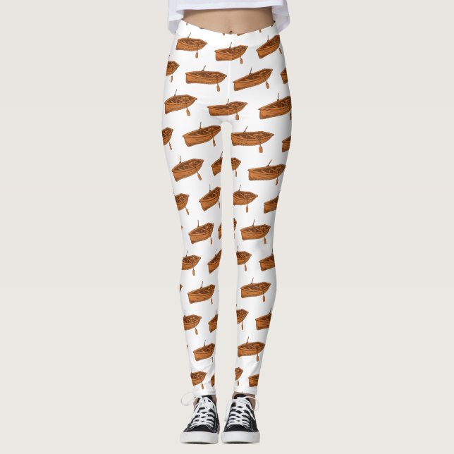 Rowboat-Cartoon-Abbildung Leggings (Vorderseite)