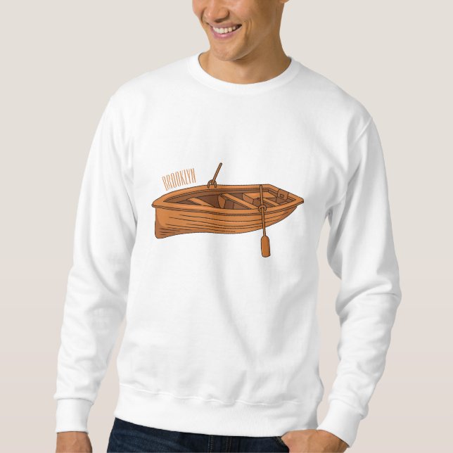 Rowboat-Cartoon-Abbildung Sweatshirt (Vorderseite)
