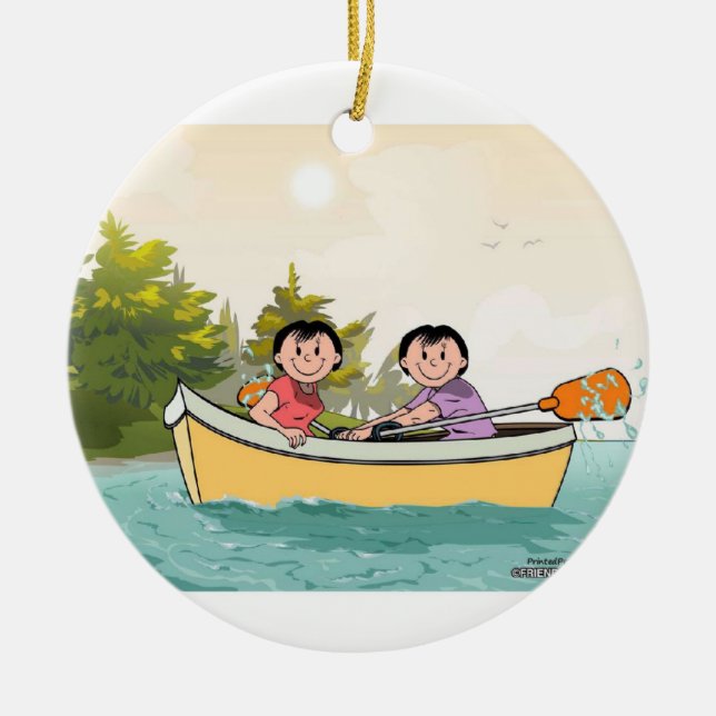 Rowboat - Frauen Keramik Ornament (Vorne)