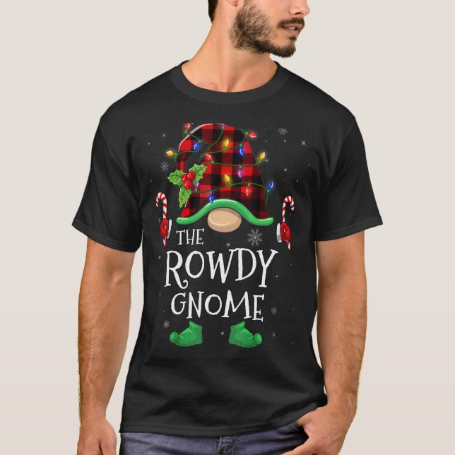 Rowdy Gnome Buffalo Plaid Matching Family Christma T-Shirt (Vorderseite)