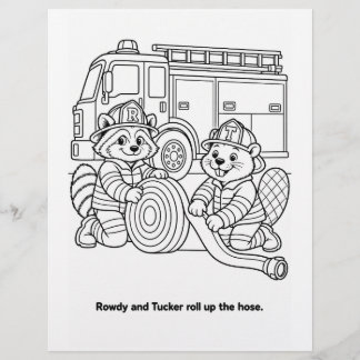 Rowdy und Tucker rollen den Schlauch aus - Malvorl
