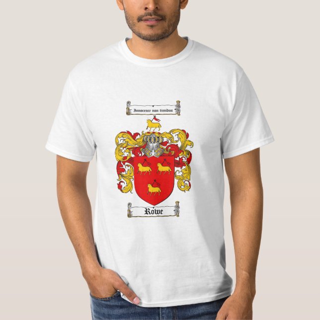 Rowe Familienwappen - Rowe Wappen T-Shirt (Vorderseite)