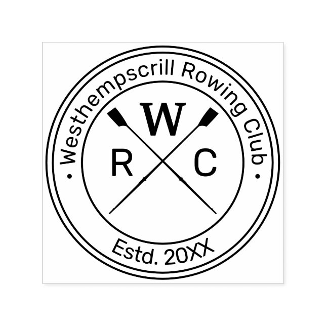 Rowers Crew Club Runde Name Permastempel (Design)