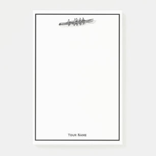 Rowers Crew Team Wassersport Black Post-it Klebezettel