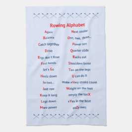 Rowing-Alphabet blass Geschirrtuch