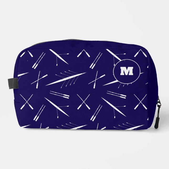 Rowing Boats and Oars Custom Blue and White Waschbeutel (Vorderseite)