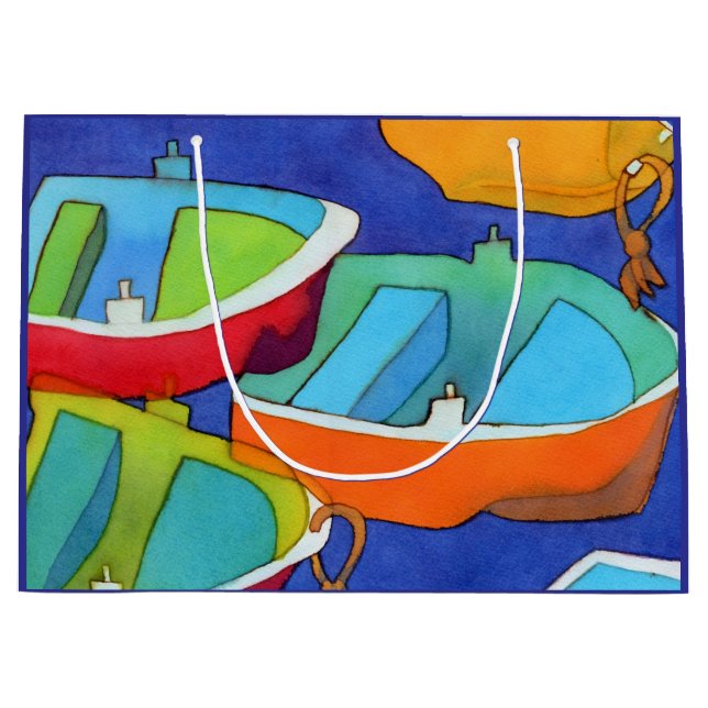 Rowing Boats Gift Bag - Large, Matte Große Geschenktüte (Vorderseite)