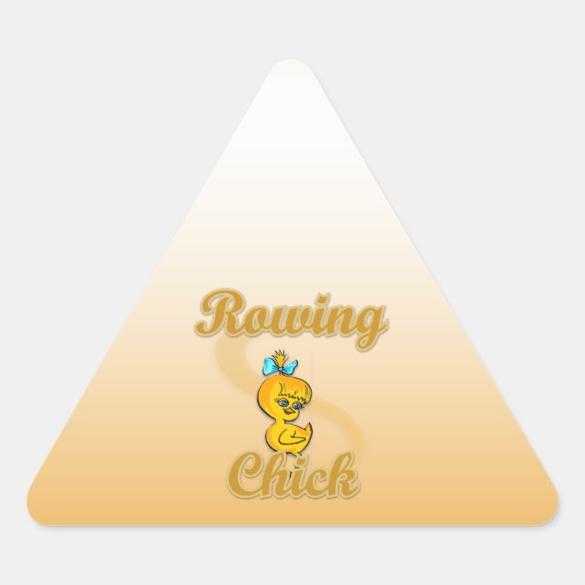 Rowing Chick Dreieckiger Aufkleber (Vorderseite)