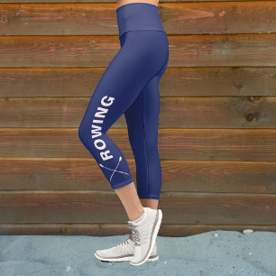 Rowing-Crew-Team überquert Oars Custom Navy Blue Capri Leggings