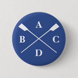 Rowing Crown Oars Monogramm Marine Button
