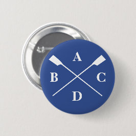 Rowing Crown Oars Monogramm Marine Button