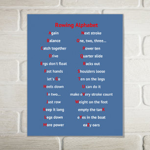 Rowing fun Alphabet blauen Sport Poster