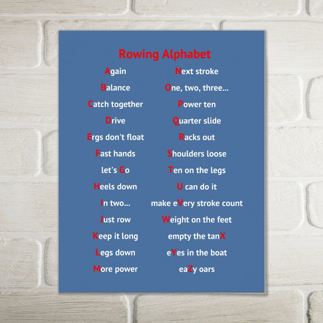 Rowing fun Alphabet blauen Sport Poster (Von Creator hochgeladen)