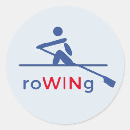 RoWINg motivierend blau Runder Aufkleber