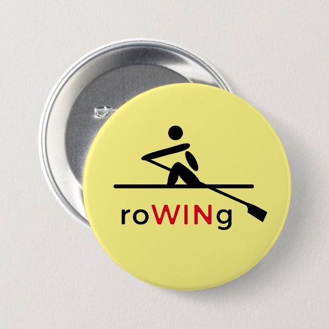 RoWINg motivierend gelb Button (Vorne & Hinten)